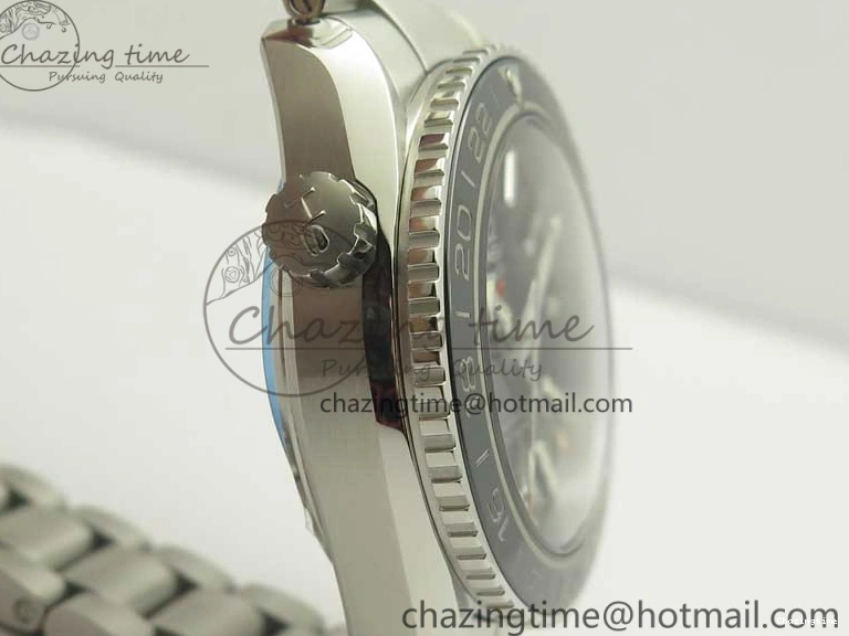 0312 Chic Planet Ocean 600M Co-Axial GMT 43.5mm VSF 1:1 Best Edition Black Dial Silver Markers on SS Bracelet A8605 Super Clone 8025